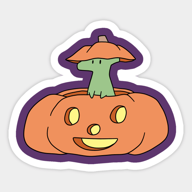 Pumpkin Hadrosaurus Sticker by saradaboru